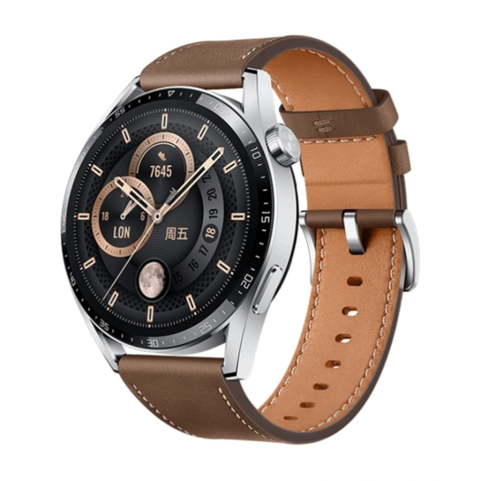 HUAWEI WATCH GT 3 Smart Watch 46mm Coffe Rubber Wristband, 1.43