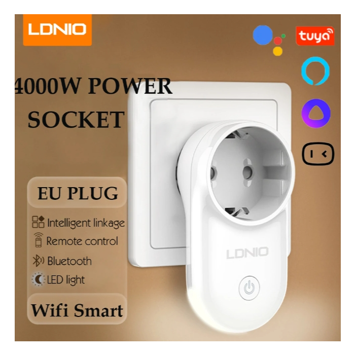 LDNIO 16A Smart WiFi EU Plug Socket Real-time Current Voltage