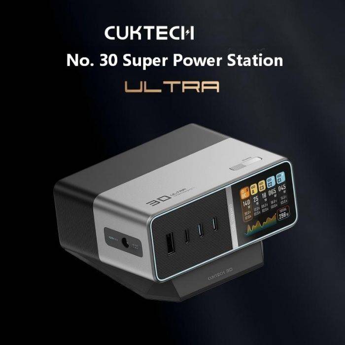 CUKTECH 30 Ultra Power Station asztali töltő számítógépekhez, mobiltelefonokhoz és laptopokhoz - Többfunkciós talp gallium-nitrid gyorstöltéssel és többportos PD csatlakozóval