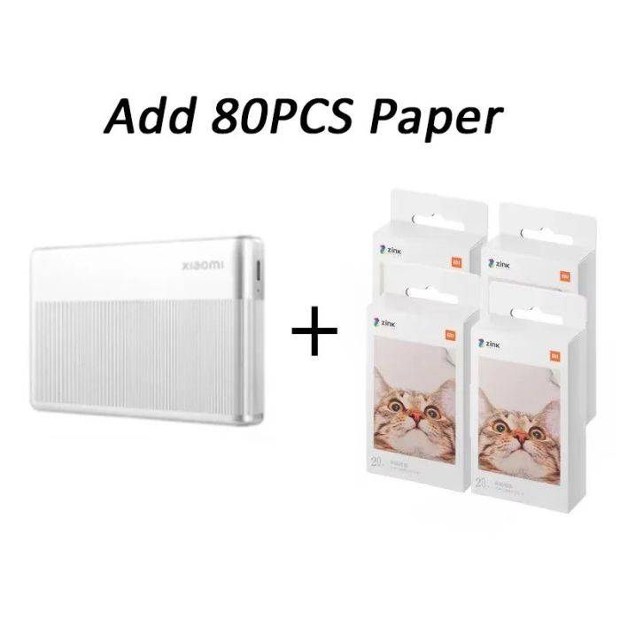 Global Version Xiaomi Mi Portable Photo Printer 1S Bluetooth 5.2 ZINK Inkless Technology Wireless Printing 8 Filters Mi Home add 80PCS Paper 【Extra $20 Off with Code】