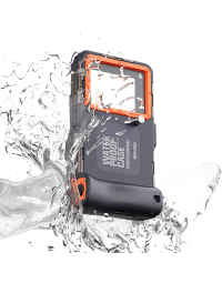 Universal Diving Underwater Case for Photo Video Suitable for iPhone& Huawei &Xiaomi, 50ft/15m Waterproof Swimming Snorkeling Protective Housing Orange
