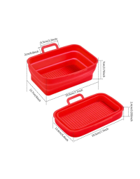 Foldable Air Fryer Silicone Baking Tray-Red
