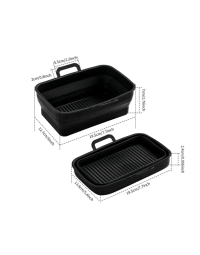 Foldable Air Fryer Silicone Baking Tray-Black