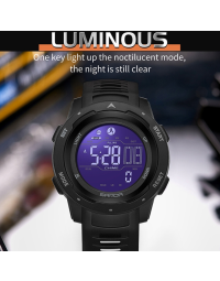 Sanda 2145 Calorie Pedometer Alarm Clock Waterproof Multifunctional Hiking Sports Shockproof Smart Watch-Black