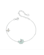 S925 Sterling Silver Platinum Plated Sparkling Zircon Thin Bracelet