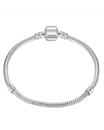 Silver Snake Chain Link Bracelet, Length:19cm(Silver Plated)