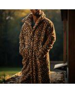 Leopard Classic Velvet Flano Sleep Coat