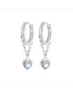 S925 Sterling Silver Platinum-Plated Agile Heart Tassel Earrings