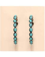 Geometric Large Circle Set Turquoise Earrings Retro C-shaped Hoop Earrings
