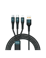 AWEI CL-972 PD120W 3 to 1 Tyep-C Fast Charging Intelligent Temperature Control Data Cable for XIAOMI Smartphone Tablet - Black