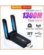 WiFi USB 3.0 Adapter 1300Mbps Bluetooth 4.2 Dual-Band 2.4GHz&5GHz Wifi Usb For PC Desktop Laptop Network Card Wireless Receiver
