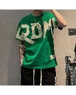 2023 Summer Casual All-match Trend Korean Version Short Sleeve Round Neck Solid Color Letter Printed Loose Fashion Youth T-shirt