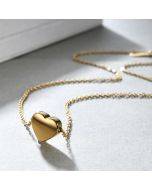 Simple 18K gold steel love stainless steel clavicle chain couple titanium steel necklace