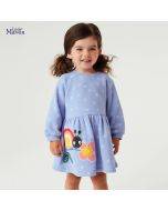 Girls dress autumn kids long sleeve sweatshirt dress cotton cute embroidery Children's skirts