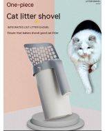 Pet one-piece cat litter scoop with litter bag detachable portable poop picker pooper scooper cat cleaning supplies