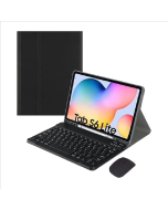 Faux Leather Case with Bluetooth Keyboard and Mouse for Galaxy Tab S6 Lite (Black)