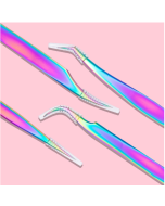 Nail Art Eyelash Tweezers Stainless Steel Colorful High Precision Grafting Eyelash Curler