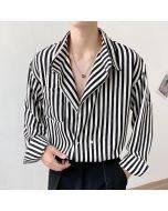 Fashion Casual Lapel Striped Shirt