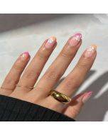 Get Glamorous With 24pcs Long Almond Flower Pattern Full Cover Fake Nail Kit