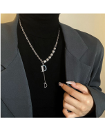 Ladies Alphabet Versatile Titanium Steel Necklace Twist Chain