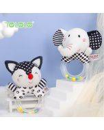 TOLOLO newborn black and white early childhood hand grasping rattles plush soothing toys training baby grasp