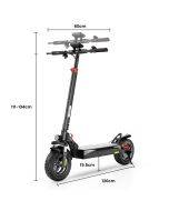 iScooter iX3 800W Off Road Electric Scooter 10" Pneumatic Tires, 10Ah Battery, 40km/h Max Speed With App Control-Black-Europe