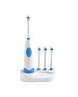 2W Creative Household Waterproof Rotary Electric Toothbrush Set with 4 Replacement Brush Heads & Base, 8500 Revolutions Per Minute