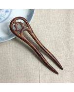 Classical sandalwood tassel hairpin-U-shaped Carving + Gift Box, Gift Box Colors Are Random