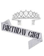 WM-02 Crystal Diamond Birthday Party Wedding Updo Crown, Color: Silver Girl