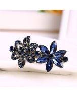 Women Vintage Crystal Rhinestone Flower Hair Pin Girls Antique Silver Barrette Butterfly Hair Clip
