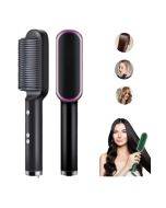 2 In 1 Hair Straightener Brush And Curler Negative Ion Hair Straightener Styling Comb(Black)