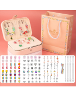 132pcs/sets Children DIY Beaded Bracelet Double Layer Jewelry Box Set
