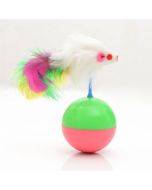 Durable Pet Cat Favorite Toys Feather Mouse Tumbler Plastic Toys Balls, Diameter: 5.5cm