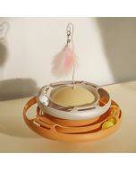 Tumbler Turntable Pet Cat Planet Toy(White Yellow)