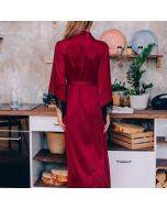 Red wedding bathrobe long dressing gown