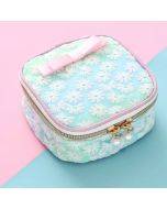Sanitary Napkin Storage Bag Mesh Embroidery Lipstick Jewelry Storage Bag(Green)