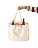 NIEN Compartmentalized Shopping Bag Fruit and Vegetable Handle Canvas Bag