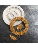 2 PCS Rose Garland Rose Leaf Silicone Fondant Mold Cake Edging Decoration Tool Baking Glue Mold(Gray)