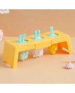 Silicone Cartoon Ice Cream Mold With Cover Easy Demoulding Home-Made Popsicle Mould