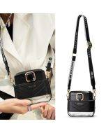 Saylee 650ml PU Case Square Portable Straw Cup(Black)