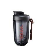 550ml Stainless Steel Stirring Ball Plastic Water Cup With Scale Portable Sports Handle Water Cup Shaking Cup(Black)