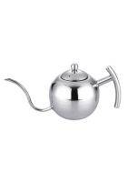 Hand Flush Pot Mocha Coffee Pot Stainless Steel Coffee Pot European Style Stainless Steel Teapot With Strainer, Capacity: 0.85L(Silver)