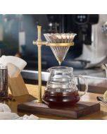 Wood Base Hand Coffee Filter Holder Adjustable Filter Holder, Color: Spade Wood