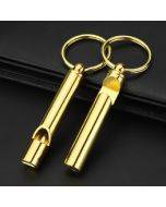 2 PCS Metal Whistle Bottle Opener Keychain Creative Multifunctional Key Ring Pendant, Color:Gold