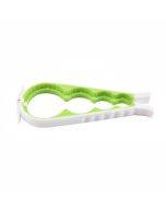 Multifunctional Silicone Non-Slip Bottle Opener Household Safety Can Opener(White + Green)