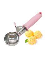 Stainless Steel Spring Ice Cream Scoop Fruit Scooper(Pink)