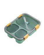 Sealed Compartment Microwave Plastic Lunch Box Portable Student Lunch Plate