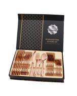 24 in 1 Stainless Steel Tableware Western Steak Cutlery Gift Set, Color: Rose Gold