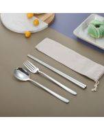 3 PCS / Set Creative Stainless Steel Spoon Fork Chopsticks Portable Tableware Set