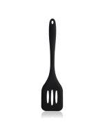 One-piece High Temperature Resistant Silicone Non-stick Spatula Kitchen Kitchenware Leak Shovel(Black)